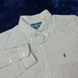 Ralph Lauren Classic Fit Mens Button Down Shirt‎ Plaid XL Long Sleeve
